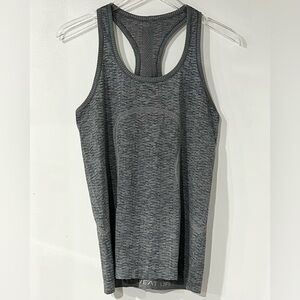 Lululemon Swiftly Tech Racerback Run Tank Heathered‎ Navy Blue White 10